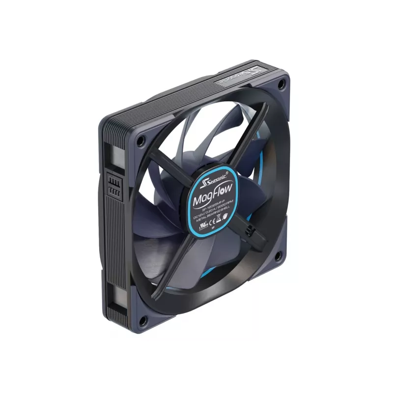 Seasonic MagFlow 1-Fan Kit Kompiuterio korpuso ventiliatorius 12 cm Juodas 1 vnt.