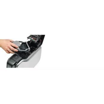 Plastikinių kortelių spausdintuvas Zebra ZC300 — dažų sublimacija/terminis perkėlimas, 300x300 DPI, LCD, 100 lapų įvestis, Ethernet, sidabrinė/juoda