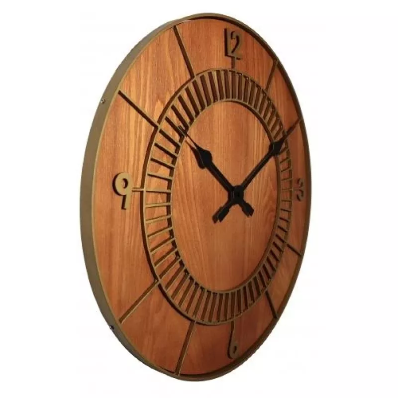 NeXtime klok 3113br Wood Round, Ø50 cm, Sieninis, Rudas