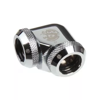 BitsPower Multi-Link Adapter 90° dviem 12mm AD — BP-E90DML, blizgaus sidabro
