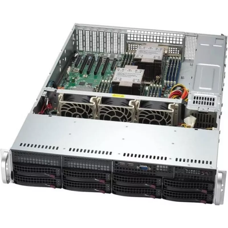 Supermicro SYS-621P-TRT serverio plikoji sistema Intel C741 LGA 4677 (Socket E) stovas (2U) sidabrinė (SYS-621P-TRT)