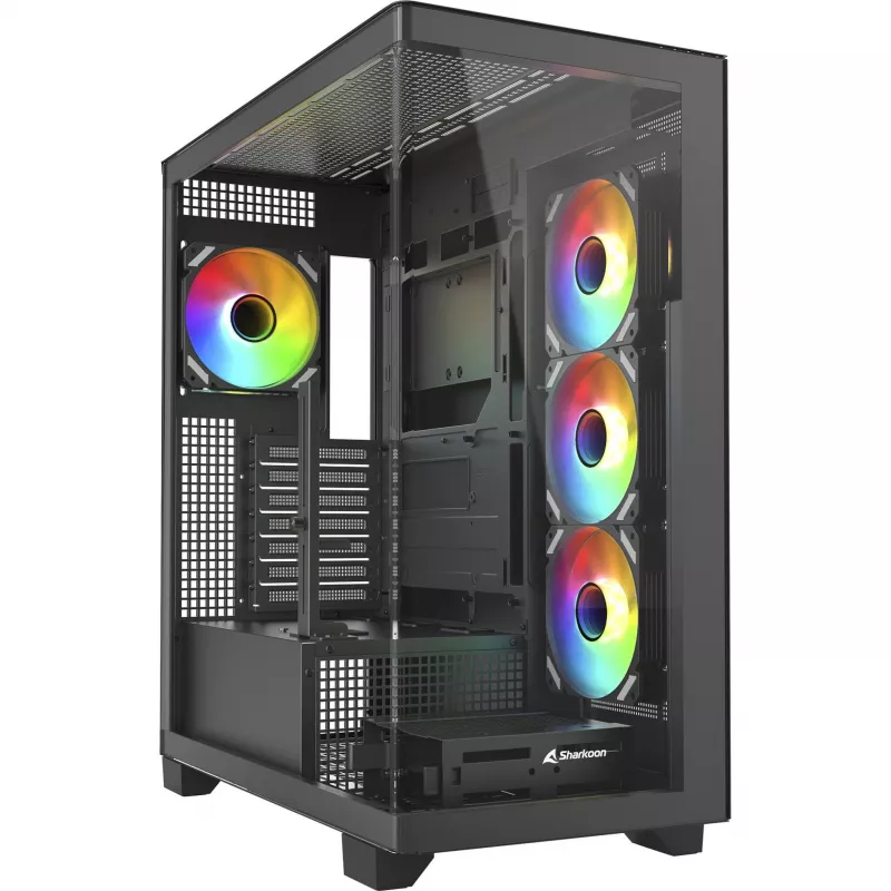 ELITE SHARK CA500 , juodas korpusas bokštas, grūdintas stiklas x 2