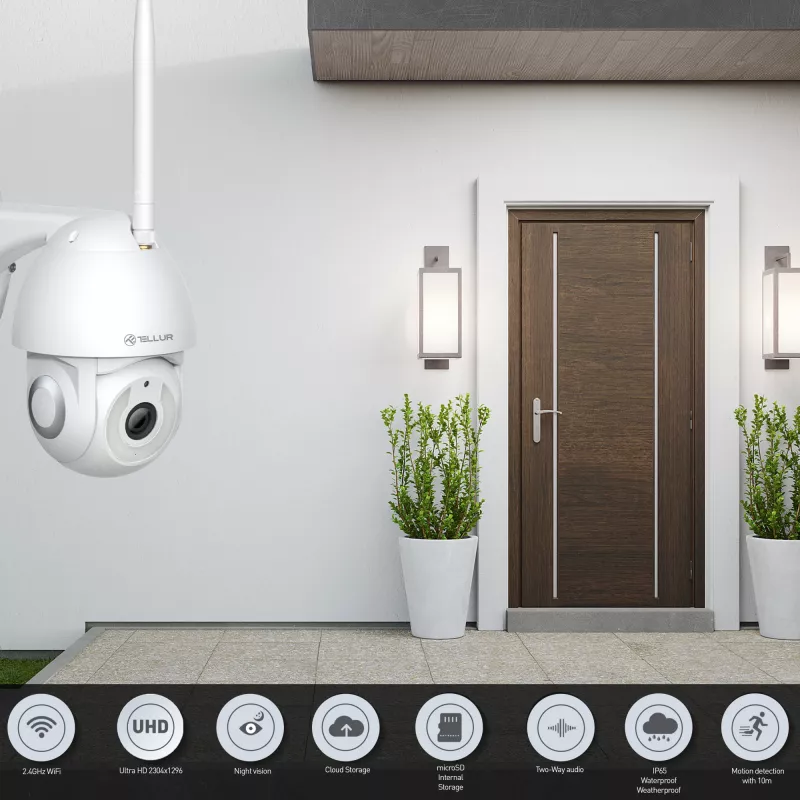 Apsaugos kamera Tellur TLL331451 3MP UltraHD PTZ balta