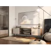 TV spintelė Cama ALMERA 180,5×42×52,5 cm riešutmedžio/kreminės spalvos – medžio drožlių plokštės viršus, riešutmedžio rėmas