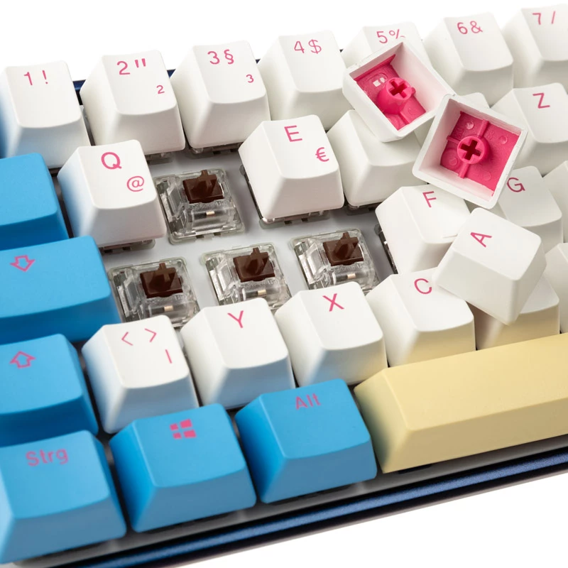 Mechaninė klaviatūra Ducky Mecha SF Limited Dawn Edition RGB LED MX Brown — 65% kompaktiškas išdėstymas, karšto prijungimo, nenurodyta