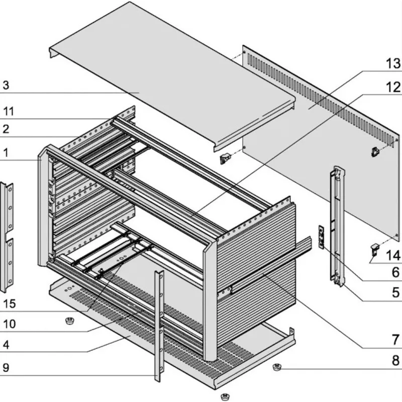 SCHROFF KomplettEnclosure, neekranuotas - PROPAC PRO Enclosure.3HE 28TE 266T (24576001)