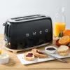 Smeg - TSF02 Skrudintuvas 4 riekėms - Juodas/lakuotas/PxAxG 41x20,8x21,5 cm/6 skrudinimo lygiai/1500 W