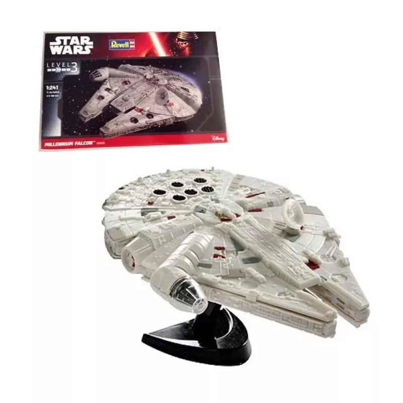 Revell 03600 Star Wars Millennium Falcon (Han Solo) 1:241 mastelio nesurinktas/nedažytas plastikinis modelio rinkinys be klijų, dažų ir teptuko