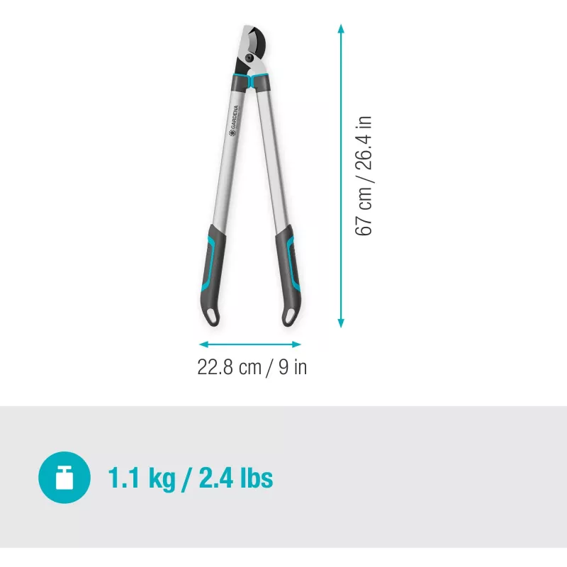 Gardena genėjimo žirklės EasyCut L pilka/turkio 50cm (12031-88)