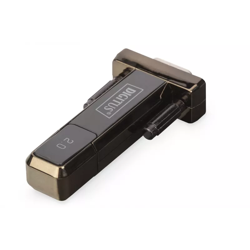 DIGITUS USB 2.0 į serijinį keitiklį DSUB 9M su USB A kabeliu 80cm FTDI mikroschema USB 2.0 į RS232 (FT232RL)