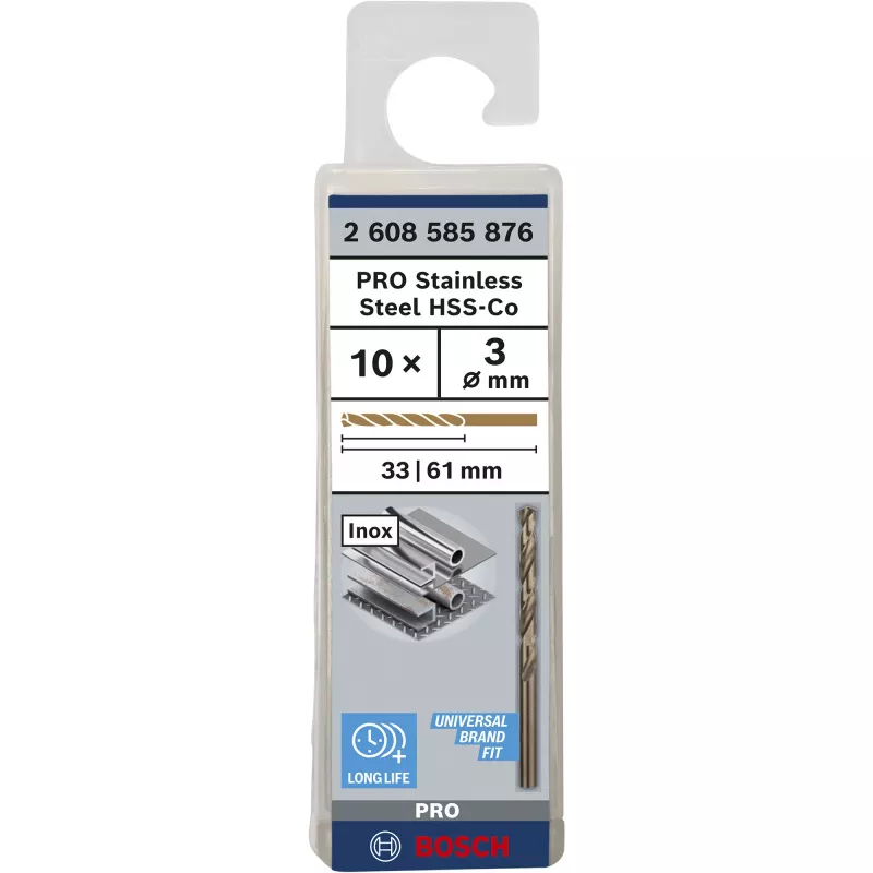 Sukamasis grąžtas Bosch HSS-Co DIN 338 3 mm