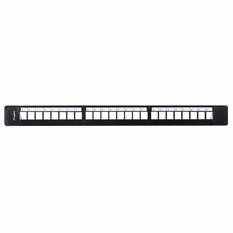 Patch panel 1U LANBERG PPKS-1124-B, 24 prievadų, 1U, ABS, juodas, 482,6×44,5×154 mm