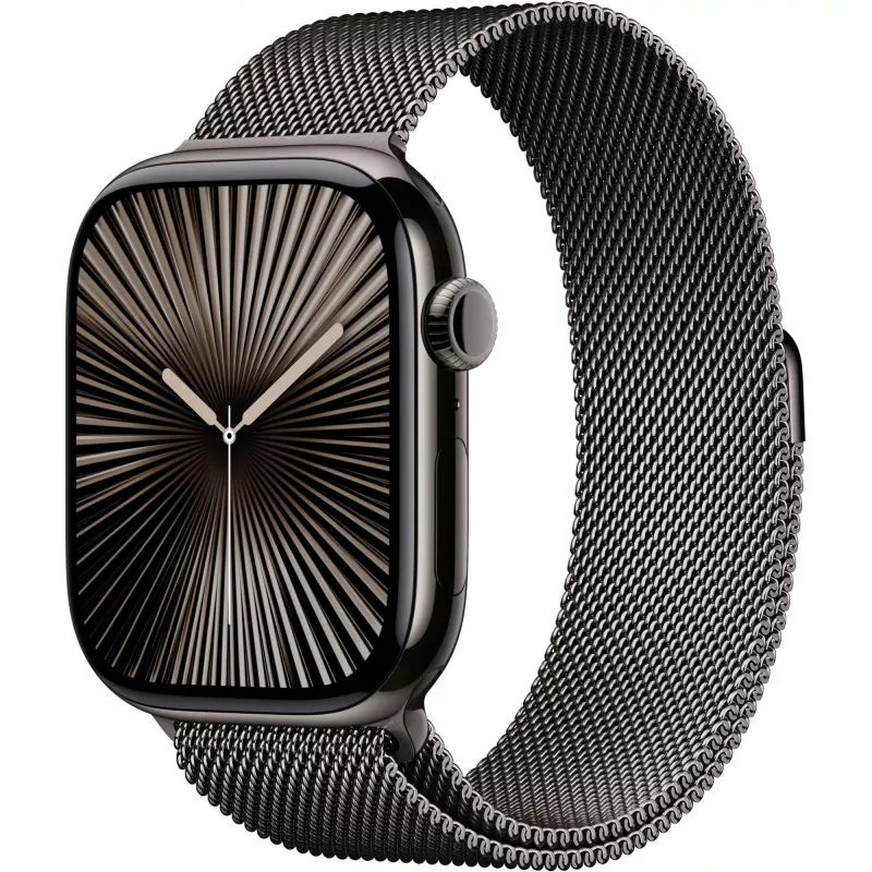Apple Watch Series 10 GPS + Cellular 46mm Slate Titanium Case with Slate Milanese Band - M/L (MWYW3QF/A)