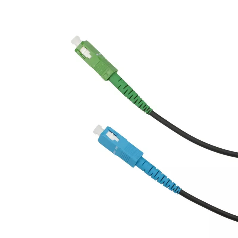 Šviesolaidinis komutacinis kabelis Extralink SC/APC–SC/UPC apvalus drop SM G.657.A2 40 m FTTH, simplex, juodas