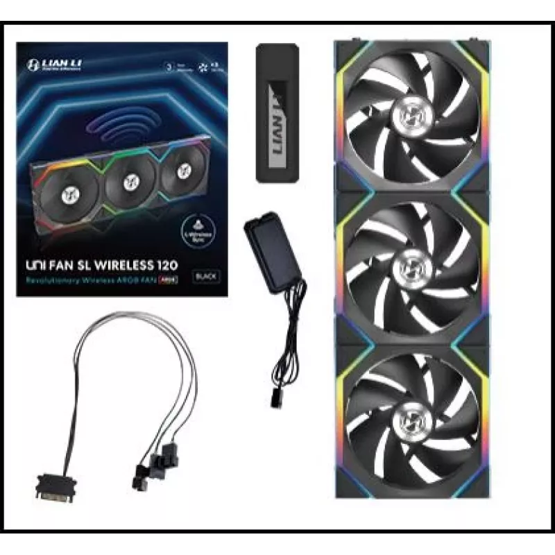 LIAN LI UNI FAN SL Wireless 120 ARGB Juoda 3-Pack