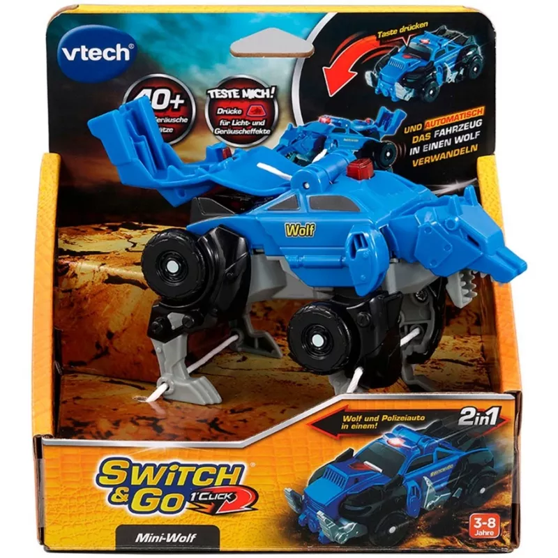 Switch & Go Dinos - OneClick-Mini-Wolf, žaidimų figūrėlė