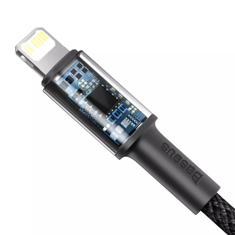 Baseus didelio tankio pintas laidas Type-C į Lightning, PD, 20W, 1m (juodas)