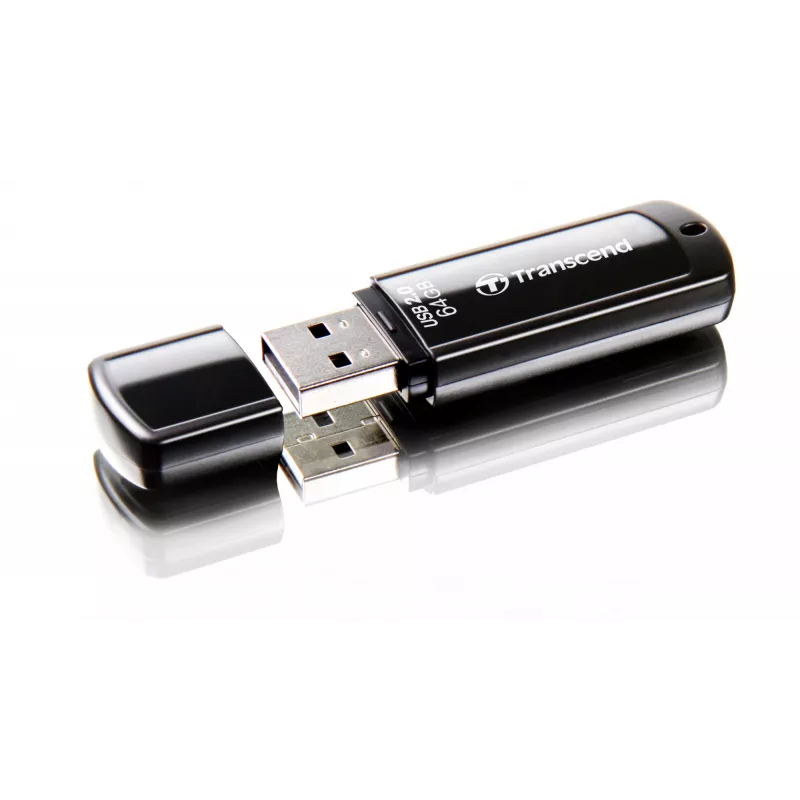 USB atmintinė Transcend JetFlash 350 64GB, USB 2.0, juoda