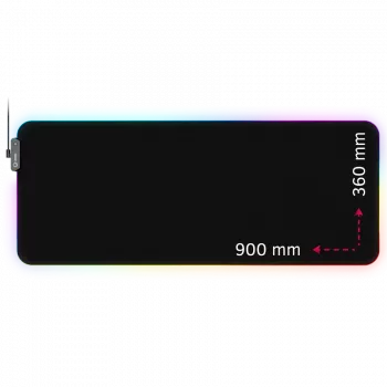 Lorgar Steller 919, žaidimų pelės kilimėlis, greitaeigis paviršius, neslystanti guminė bazė, RGB foninis apšvietimas, USB jungtis, Lorgar WP Gameware palaikymas, dydis: 900 mm x 360 mm x 3 mm, svoris 0,635 kg