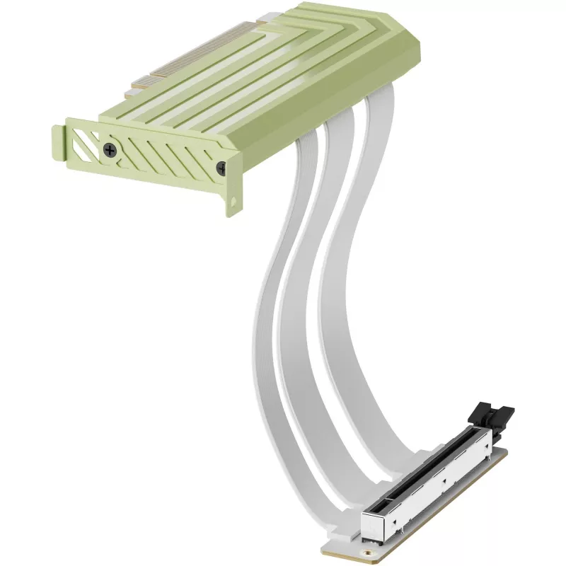 “Hyper Riser” PCIe 5.0 keltuvas, HYTE, 20 cm, žalia / balta (ACC-HYTE-PCIE50-MM)