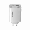 CANYON pakrovėjas OnCharge 65RC su įmontuotu USB-C kabeliu 65W, 1x PD, 1x QC, EU kištukas, Baltas