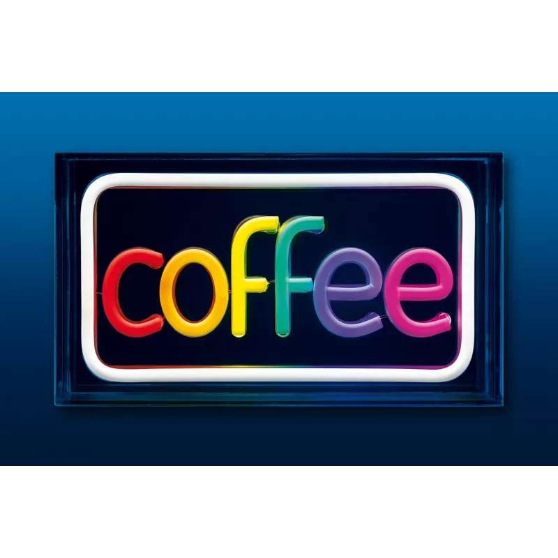 Neoninis LED ženklas ActiveJet AJE-NEON COFFEE, įvairiaspalvis, USB 5V, paviršinis montavimas, AS plastiko rėmas