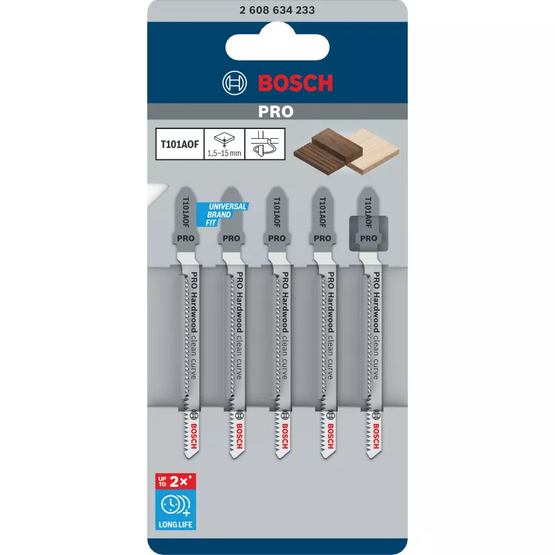 Pjūklo geležtė Bosch T 101 AOF Bimetal 8,3 cm 5 vnt.