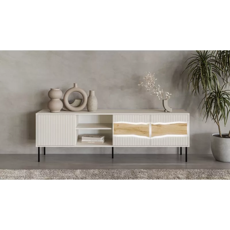 TV spintelė cama meble INSERTO 3D1W 190x40x62 cm kašmyro apdaila su LED