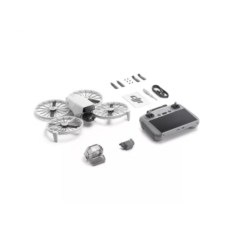 Dronas DJI Flip 4 su 48 MP kamera, 4K (3840x2160), 3110 mAh baterija, 16 m/s, 14 000 m nuotolis, 4 rotoriai, 0,249 kg, juoda/balta