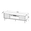 TV spintelė Cama Meble CORTINA 180x40x60 cm juoda su juodu židiniu