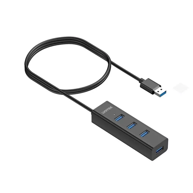 UNITEK Y-3089V01 sąsajos šakotuvas USB 3.2 Gen 1 (3.1 Gen 1) Type-A 5000 Mbit/s juoda