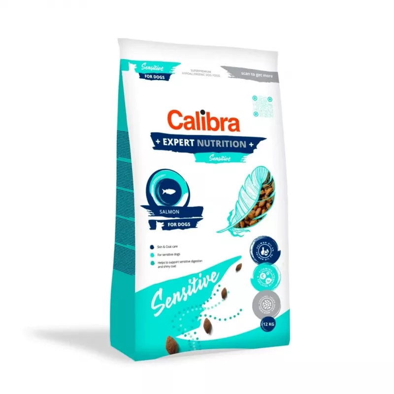 Sausas šunų maistas Calibra Expert Nutrition Sensitive Salmon suaugusiems šunims, 12 kg, 26 % baltymų, 15 % riebalų