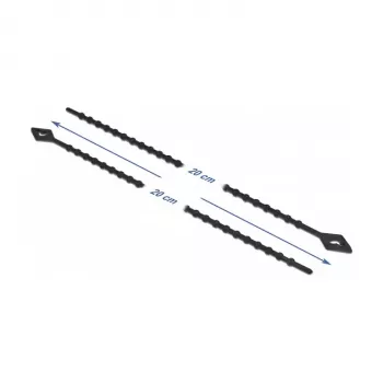 Lygiagretaus įėjimo kabelių raištelis DeLOCK Beaded kabelis Tie L 200 x W 2.4 mm juodas 100 vnt.