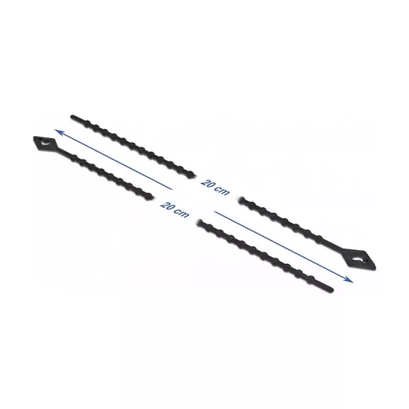 Lygiagretaus įėjimo kabelių raištelis DeLOCK Beaded kabelis Tie L 200 x W 2.4 mm juodas 100 vnt.