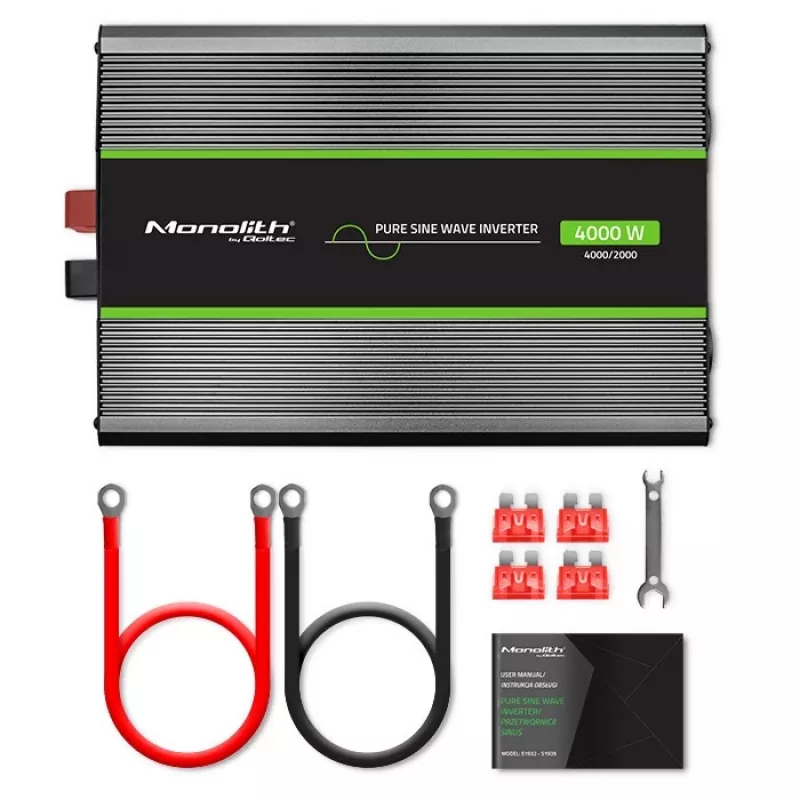 Qoltec Monolith maitinimo adapteris Auto 4000 W juodas
