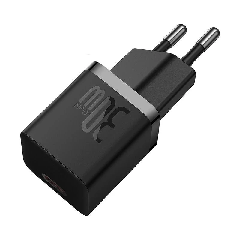 Baseus P10110902113-01 USB-C GaN5 mini 30W tinklo įkroviklis, juodas