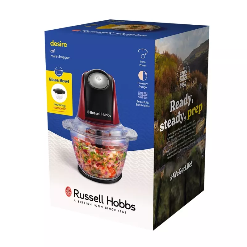 Russell Hobbs 27130-56 elektrinis maisto smulkintuvas 0,5 L 200 W juoda, raudona, permatoma