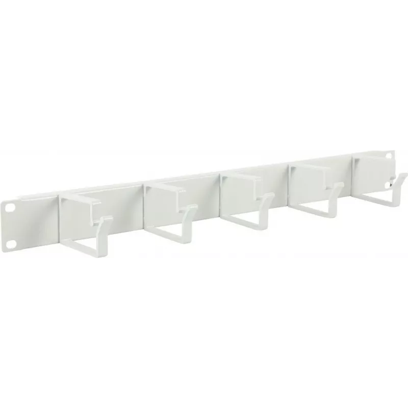 Lanview 1U 19 kabelių tvarkyklės skydelis, 5 kabliukai, balta (RAO100WH)