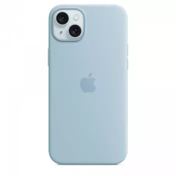 Silicone dėklas Apple iPhone 15 Plus Šviesiai Mėlynas MagSafe