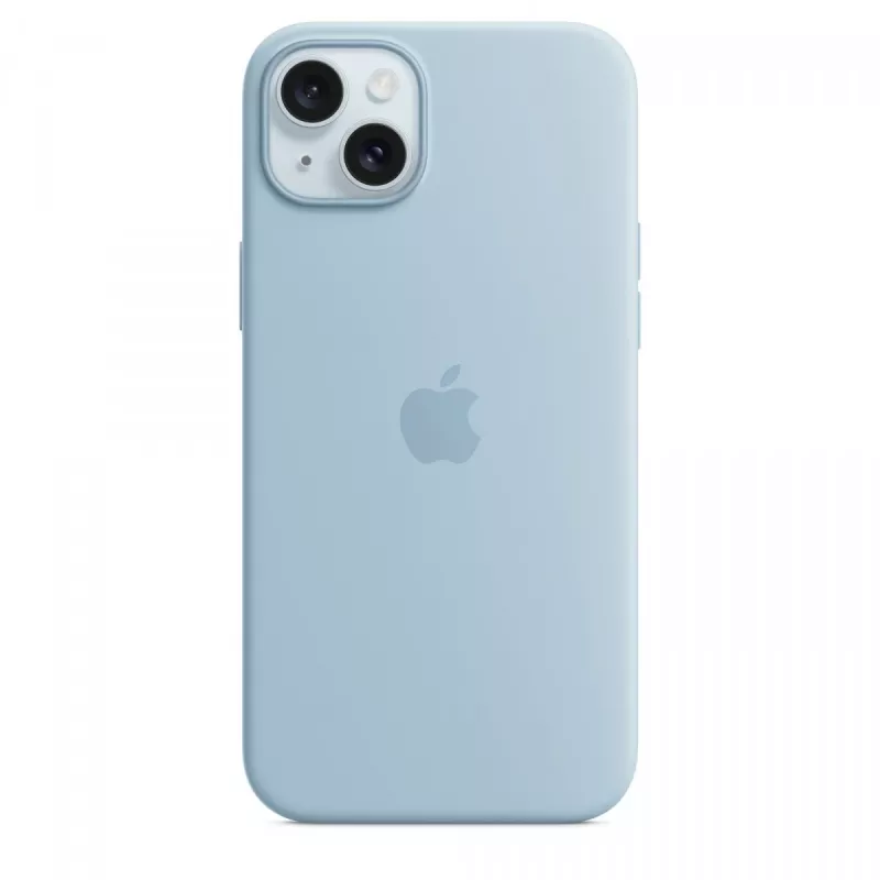 Silicone dėklas Apple iPhone 15 Plus Šviesiai Mėlynas MagSafe