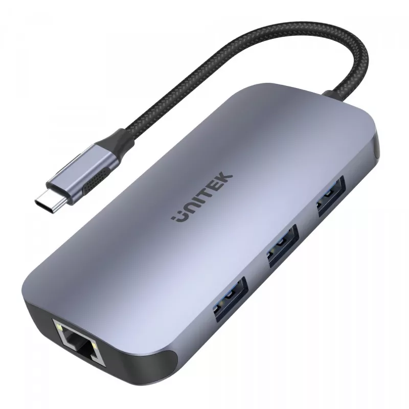 UNITEK D1071A sąsajų šakotuvas USB 3.0 SuperSpeed 5 Gb/s sidabrinis