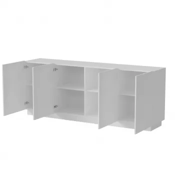 Komoda Cama LIVERTI 200x42x78 cm balta, 16 mm medžio drožlių plokštės korpusas, 16 mm durelės