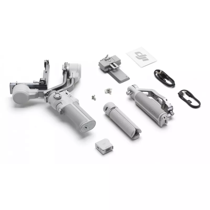 Cardano stabilizatorius DJI RS 4 Mini Combo — kompaktiškas, lengvas rankinis stabilizatorius veidrodiniams fotoaparatams