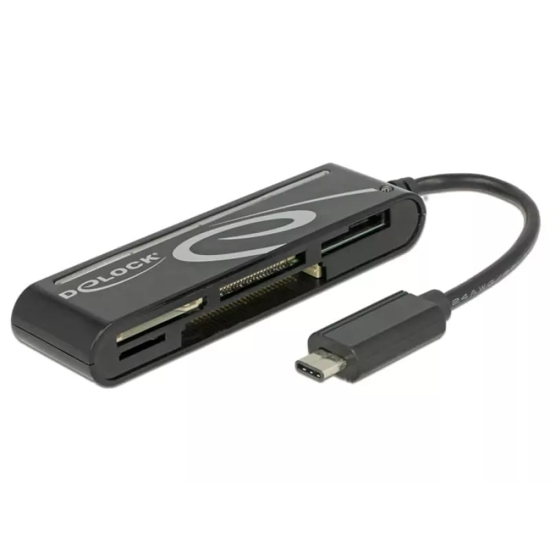 DeLOCK USB2.0 kortelių skaitytuvas USB Type-C vyriškas 5 lizdai - Kortelių skaitytuvas - Visas viename (Multi-Format) - USB-C (91739)