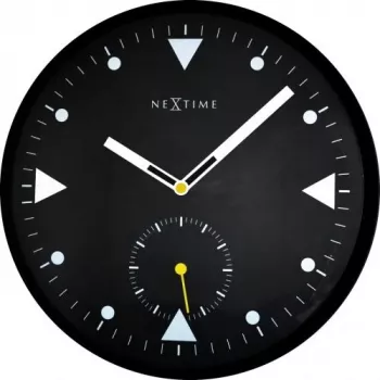 NeXtime klok 3049 Serious Juoda, Ø32 cm, Sieninis, Juoda