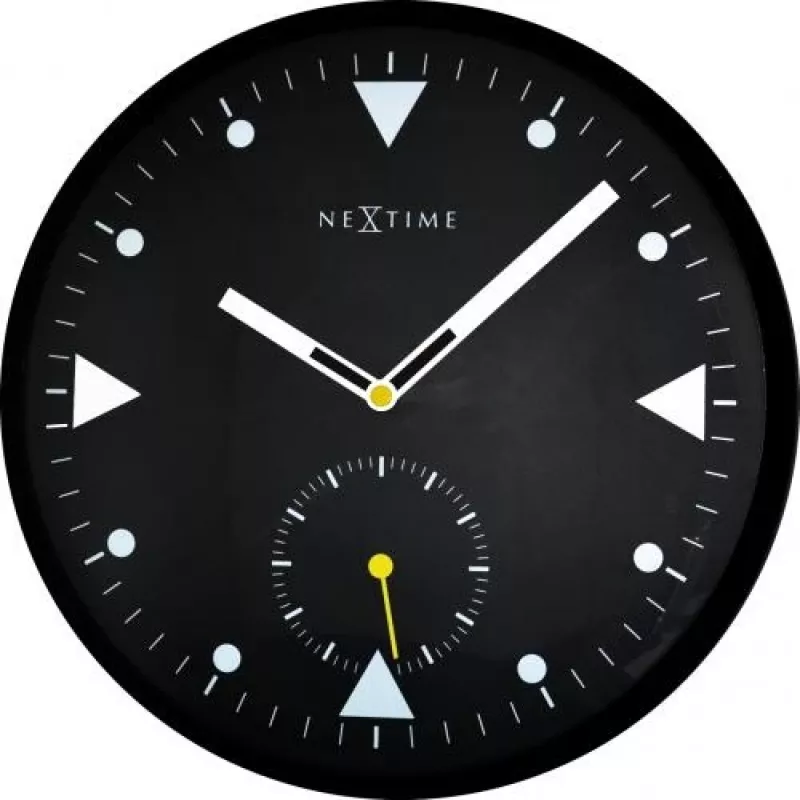 NeXtime klok 3049 Serious Juoda, Ø32 cm, Sieninis, Juoda