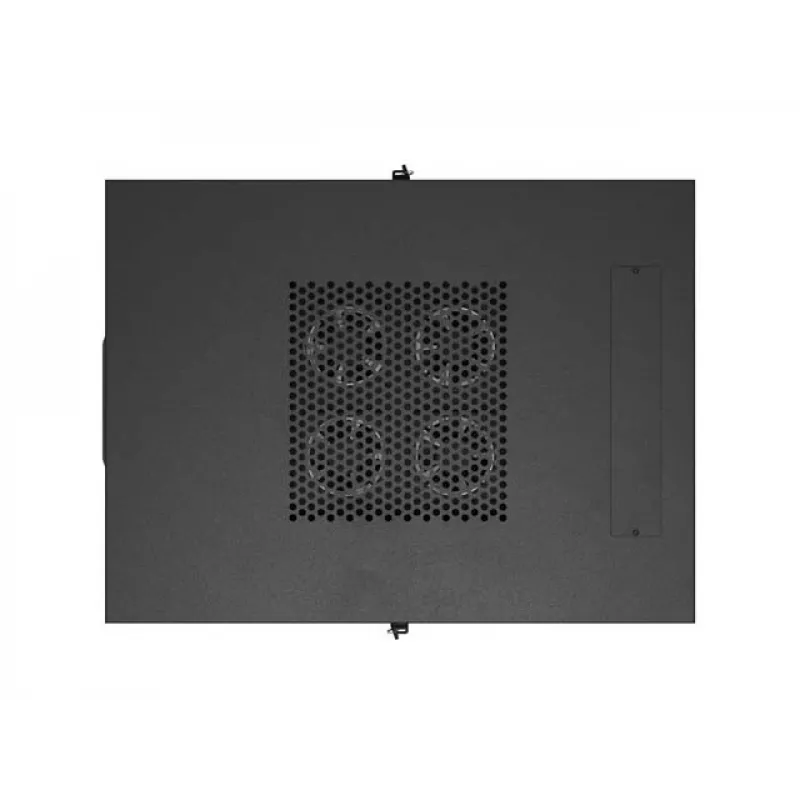 Stovintis 19 colių 24U montavimo spinta LANBERG 600x800 mm juoda su stiklinėmis durelėmis ir LCD išpjova (plokščia pakuotė) v2