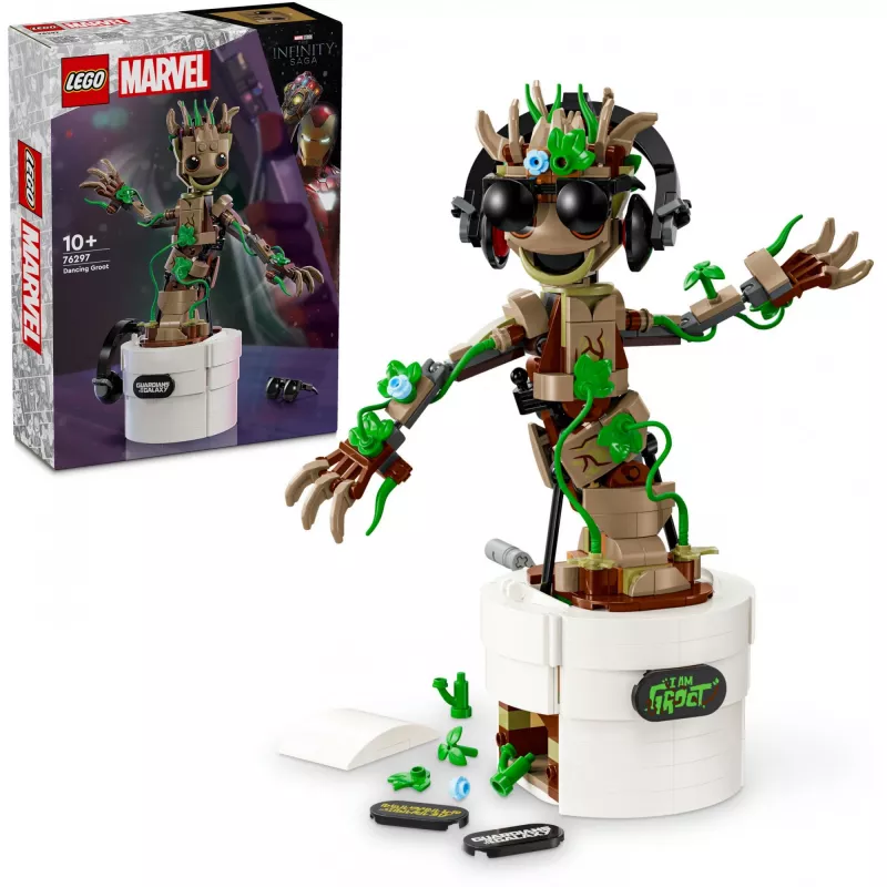 LEGO Marvel Šokantis Grootas – Sukonstruojamas Animuotas Žaislinis Veikėjas „Galaktikos sergėtojai“ – Interaktyvus Rankomis Valdomas Žaidimų Rinkinys Superherojams