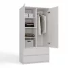 Wardrobe Top E Shop SZAFA MALWA B 5 lentynos 2 varstomos durys balta 900×500×1800 mm