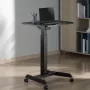 Nešiojamasis kompiuterio stalas su ratukais, sėdimo-stovimo darbo stalas, reguliuojamo aukščio iki maks. 113 cm, pakreipiamas 30 laipsnių, juodas